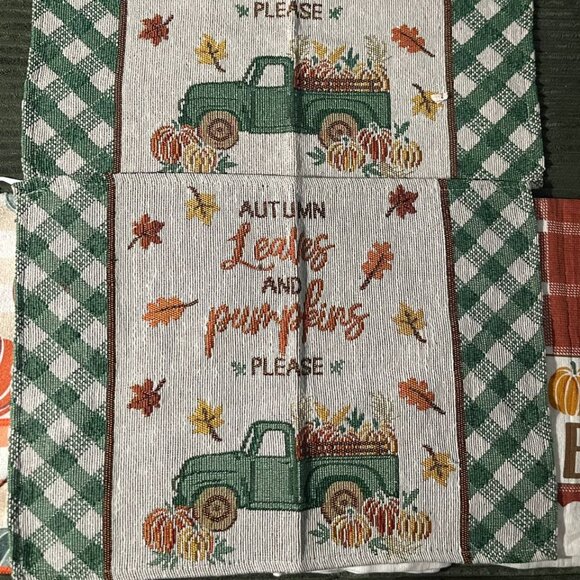 Set of 6 Autumn  Fall Kitchen Towels & Placemats - Picture 3 of 8
